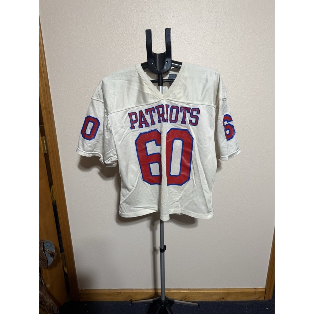 Vintage Rawlings New England‎ Patriots #60 Jersey USA Adult XL White 80s 90s